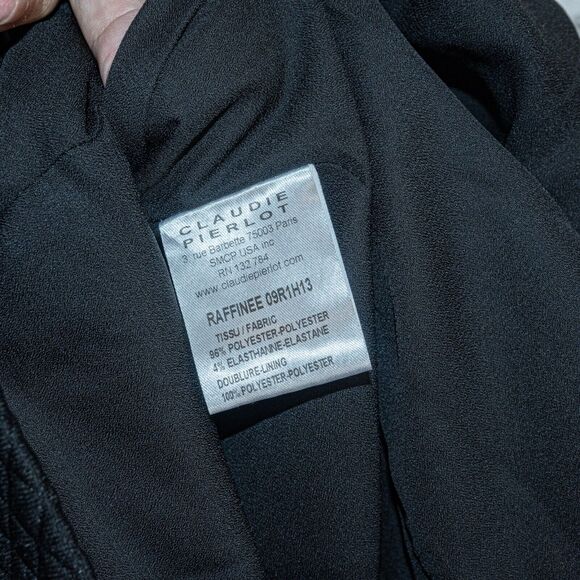 CLAUDIE PIERLOT textured sleeveless FAFFINEE Dress in Black Women's size 38 - Picture 5 of 10